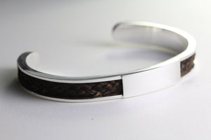Silver Horse Hair Plate Bracelet