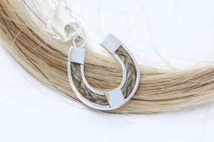 Horse Shoe Horse Hair Pendant