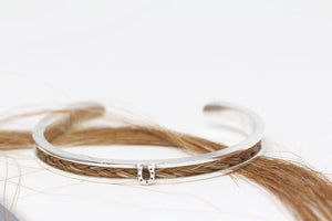Thin Silver Horse Shoe Horse Hair Bracelet