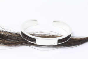Silver Horse Hair Plate Bracelet