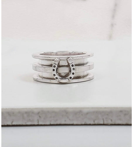 Double Channel Horse Shoe Ring