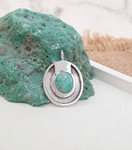 Load image into Gallery viewer, Oval Turquoise &amp; Silver Pendant