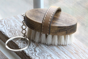 Mini Horse Hair Brush Key Chain