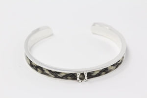 Silver Horse Shoe Bracelet - Wide